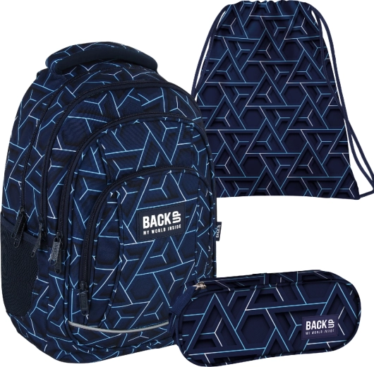 Školský set BackUP Ion 3v1 (batoh, peračník etue a vak)