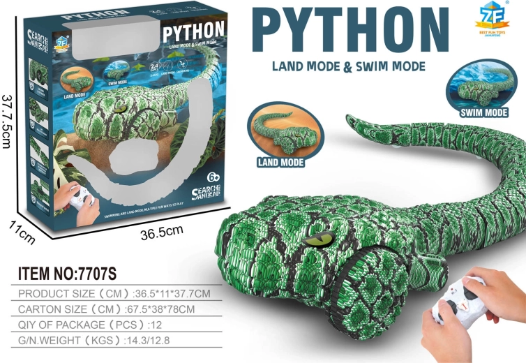 Diaľkovo ovládaný plávajúci had pytón
