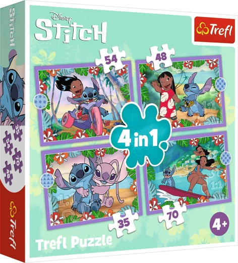 Puzzle Lilo & Stitch 4v1 Bláznivý deň Trefl