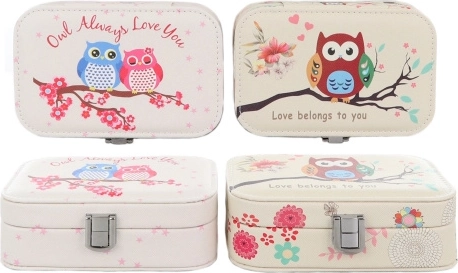 Šperkovnica s motívom sovičky so zrkadielkom