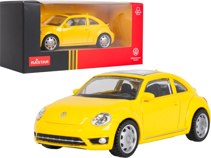 Kovový model Volkswagen Beetle RASTAR žltý 1:43