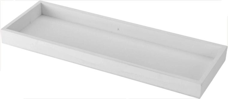 Dekoračný drevený podnos, biely, 40 × 14 × 3 cm