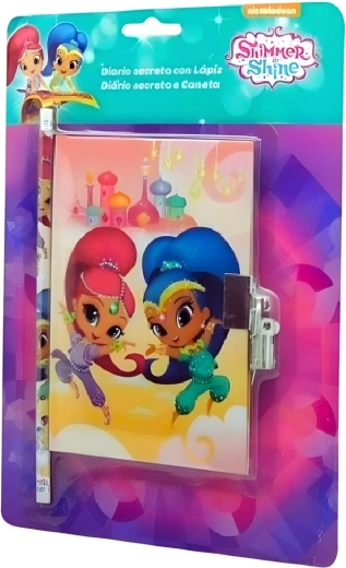 Súprava denníka so zámkom a ceruzky Shimmer and Shine - 1 kus