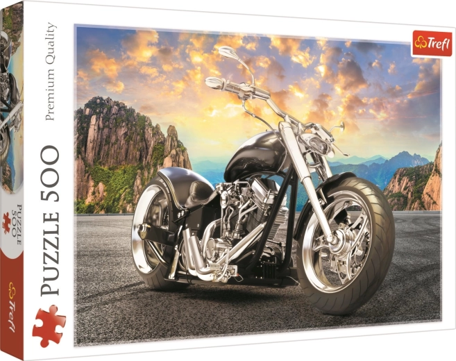 Puzzle 500 dielikov – čierny motocykel