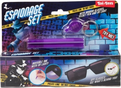 Špionážna sada s okuliarmi a UV perami