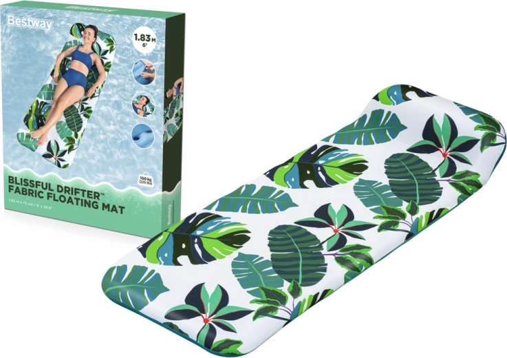 Nafukovacia vodná matrac s potlačou palmových listov