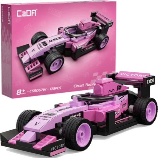 Stavebnica CaDA pretekárske auto Circuit racing car pink (123 dielikov)