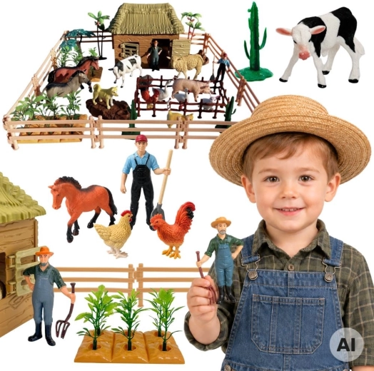 Woopie veľká farma so zvieratkami 63 dielov