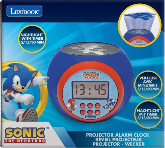 Lexibook detský budík Sonic so stropným projektorom
