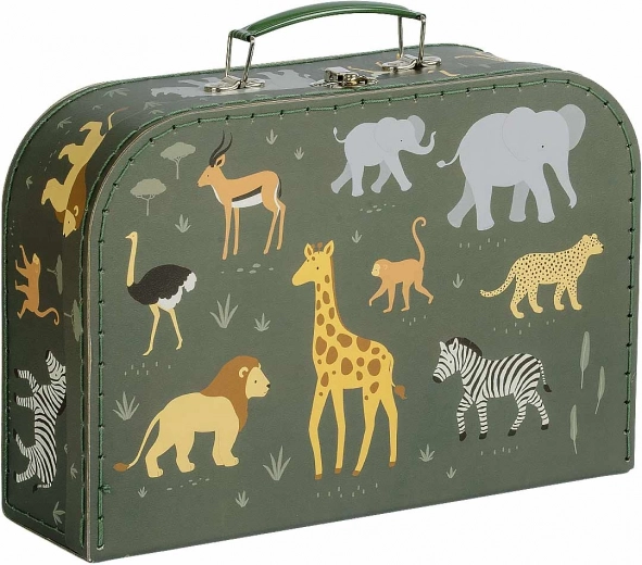 A Little Lovely Company sada dvoch kartónových kufríkov pre deti s motívom lesných zvieratiek – Zvieratá