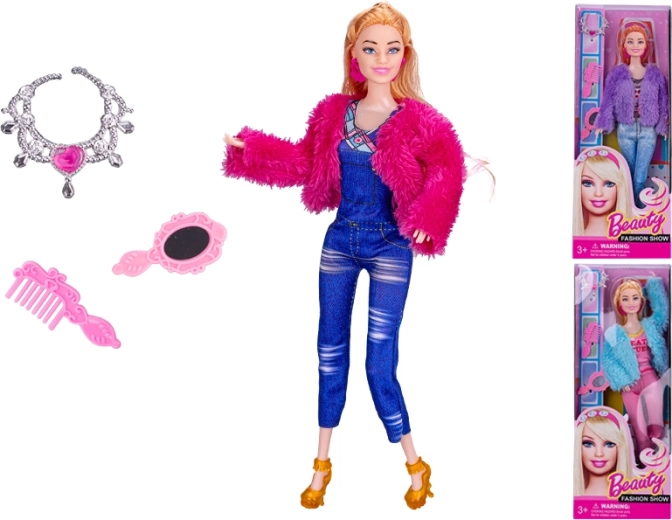 Bábika s kožušíkom 29 cm s doplnkami