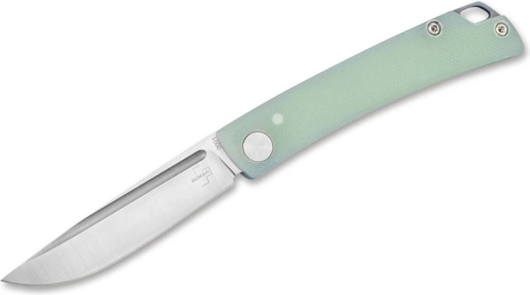 Böker Plus Celos Jade vreckový nôž 6,7 cm, svetlozelená G10
