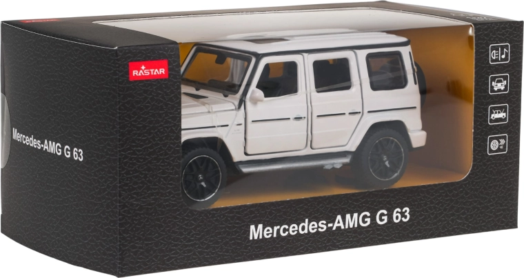 Kovový model Mercedes-AMG G 63 so zvukom biely RASTAR