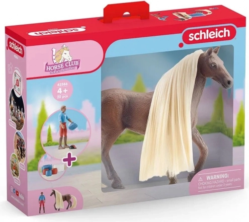 schleich horse club sofia & leo s koňom rocky – štartovacia sada na česanie hrivy