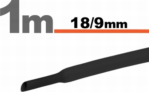 Čierna bužírka 18/9 mm