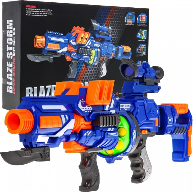 Blaze Storm penový blaster pre tínedžerov 14+ s bubnovým zásobníkom a zameriavačom