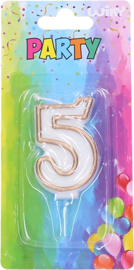 Párty sviečka číslo 5 zlatá