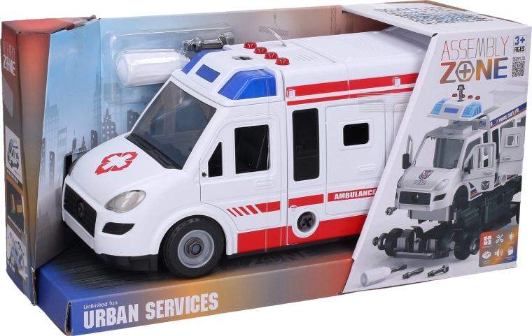 Skrutkovacia sanitka so svetelnými a zvukovými efektmi 31 cm