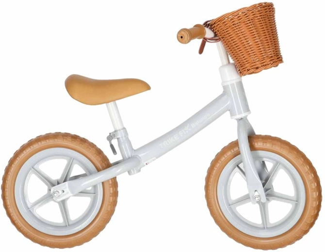Detské odrážadlo Trike Fix Balance s košíkom, hnedé