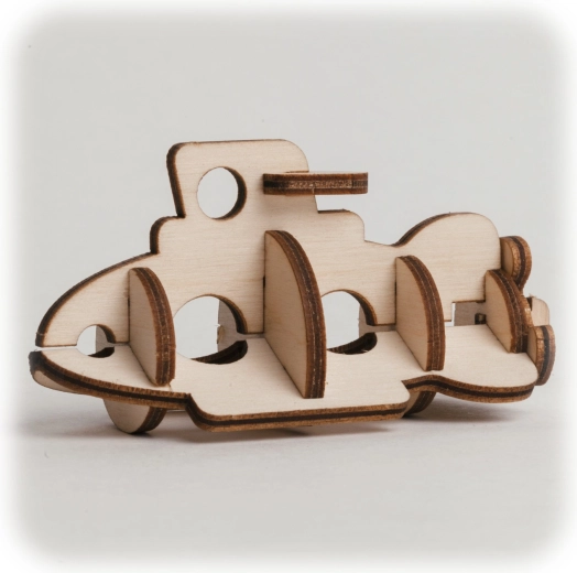 CuteWood drevené 3D puzzle Ponorka