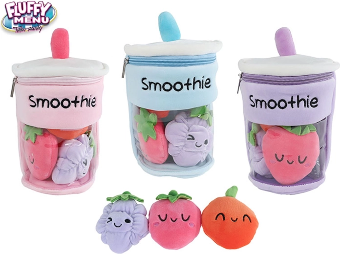 Plyšový smoothie kelímok s ovocím Fluffy Menu 25 cm