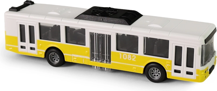 Autobus MHD 16 cm s otváracími dverami – Žltá