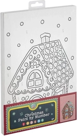 CCG XMAS maľovanie podľa čísel na plátne – perníková chalúpka 30 × 19 cm