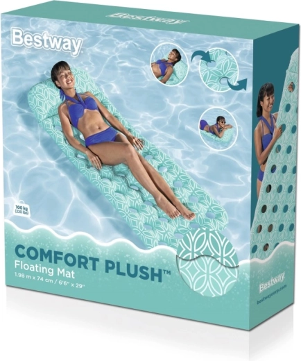 Nafukovacie ležadlo Bestway Comfort Plush 198 × 74 cm, tyrkysové