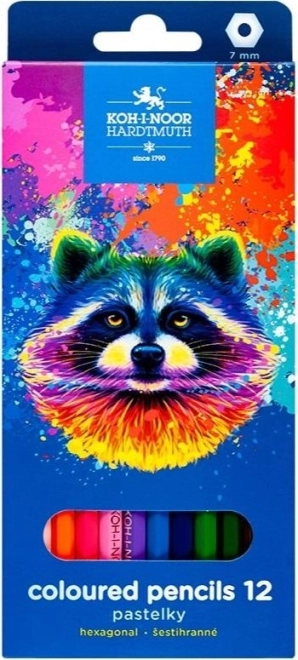 Šesťhranné pastelky KOH-I-NOOR 12 ks Mýval