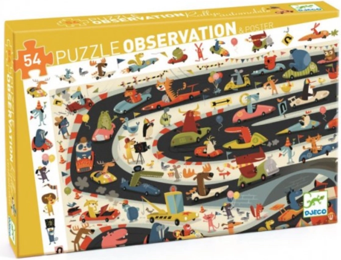 DJECO pozorovacie puzzle Rallye, 54 dielikov