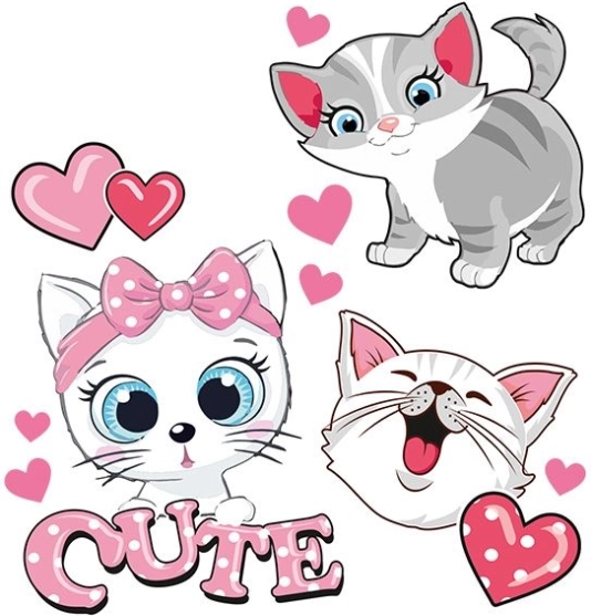 Nálepky Roztomilé Mačky nažehlovací arch