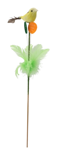Veľkonočná ozdoba na špajdli – vtáčik s pierkami 30 cm (mix farieb)
