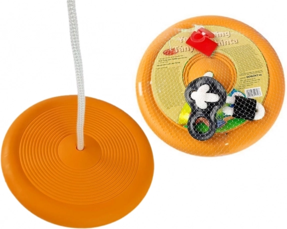 Okrúhla záhradná tanierová hojdačka pre deti, oranžová