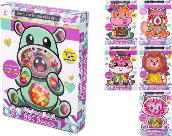 Sada navliekacích korálikov so zvieratkami pre deti