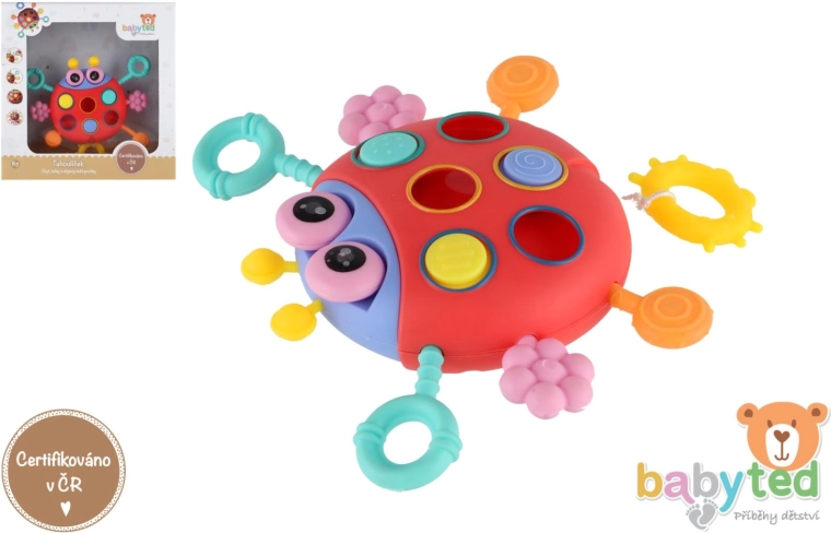 Zmyslová hračka lienka pre bábätká 6 m+