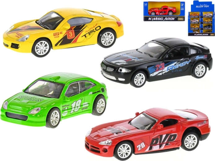 Kovové pretekárske autíčko 1:43 so spätným chodom