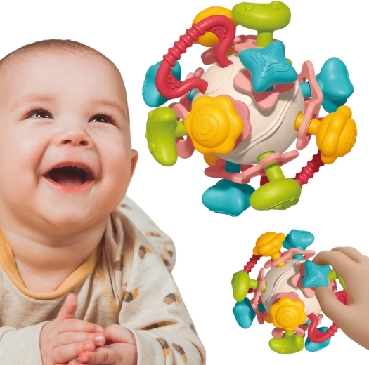 WOOPIE BABY senzorické hrkálka a hryzadlo 4 v 1 pre bábätká od narodenia
