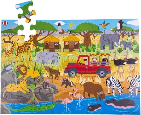 Podlahové puzzle Africké dobrodružstvo 48 dielikov