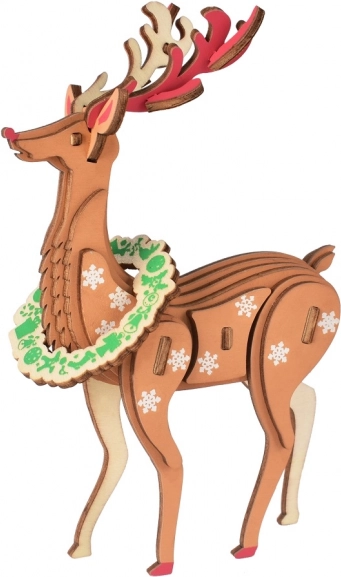 drevené 3D puzzle vianočný sob