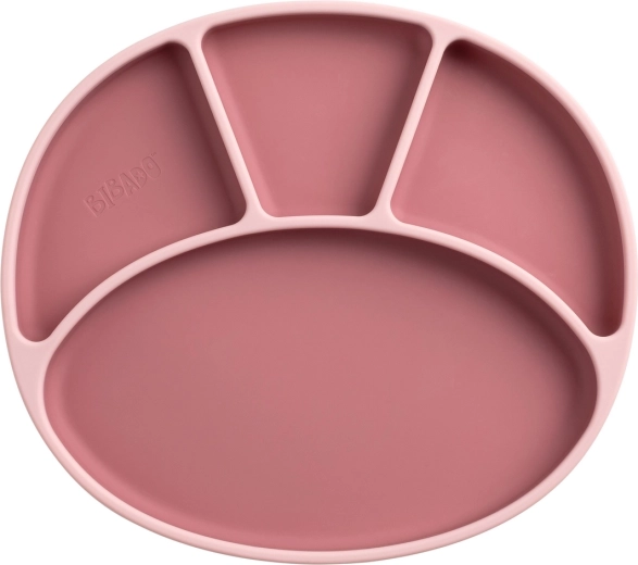 Bibado silikónový delený tanier s prísavkou blush - 1 kus
