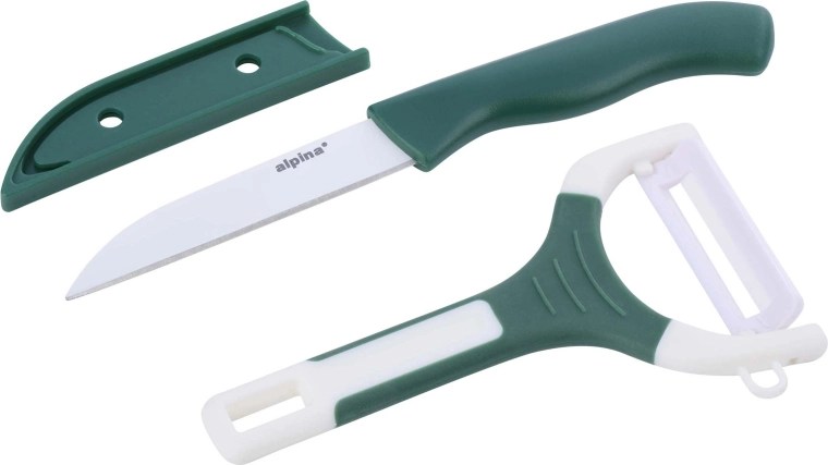 Kuchynský set ALPINA – nôž a škrabka, mix farieb