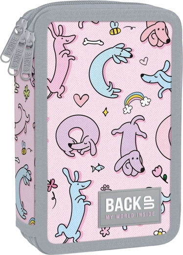 Školský trojkomorový peračník s výbavou BackUP Cute Dogs