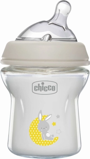 Chicco dojčenská fľaša Natural Feeling sklenená 150 ml antikoliková, neutrálna, od 0 mesiacov