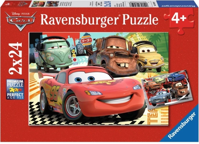Ravensburger puzzle Autá 2 – výlet do Európy 2×24 dielikov