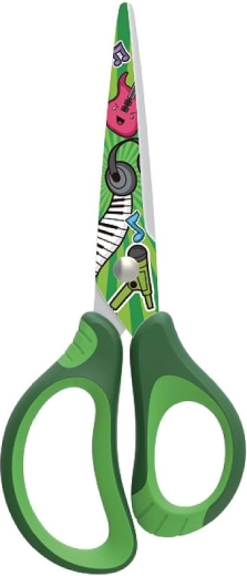 Školské nožnice KEYROAD Tattoo Soft 15 cm zelené