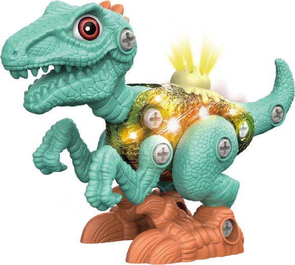 Skrutkovací dinosaurus so svetlom a zvukom - 1 kus