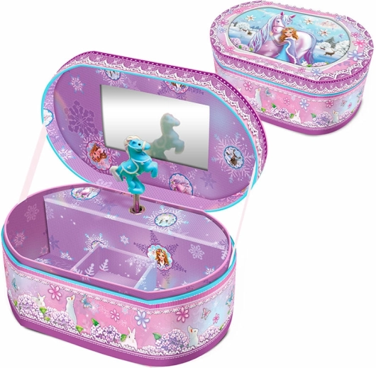 Hudobná šperkovnica ovál – kôň a princezná