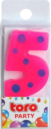 Tortová sviečka číslo 5 TORO zapichovacia 4,5 cm