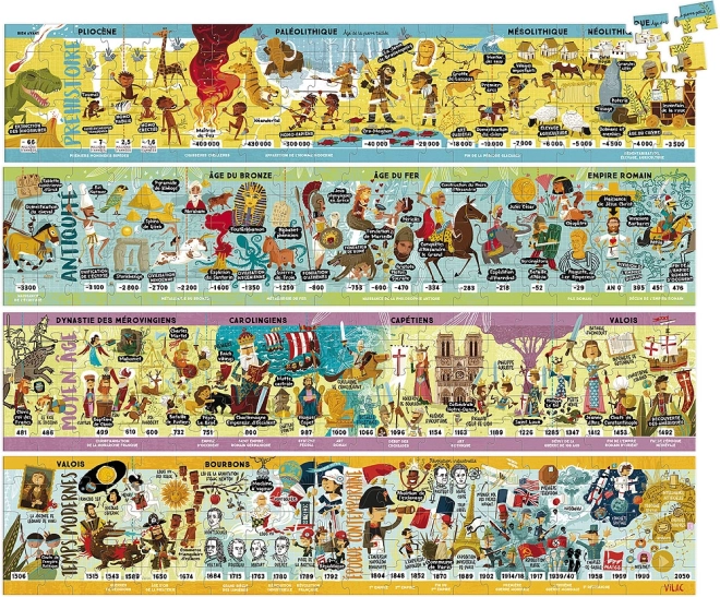 Veľké drevené puzzle histórie VILAC