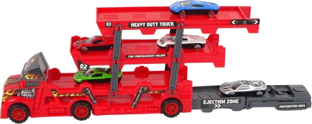 Nákladné auto s odnímateľnou rampou a vystreľovačom